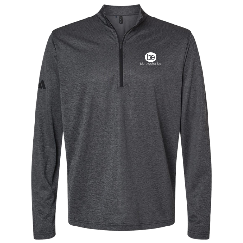Adidas Space Dyed Quarter Zip Pullover -- Black Melange