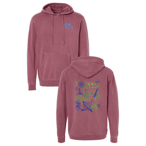 Independent Trading Co. Midweight Pigment-Dyed Hooded Sweatshirt -- Pigment Maroon
