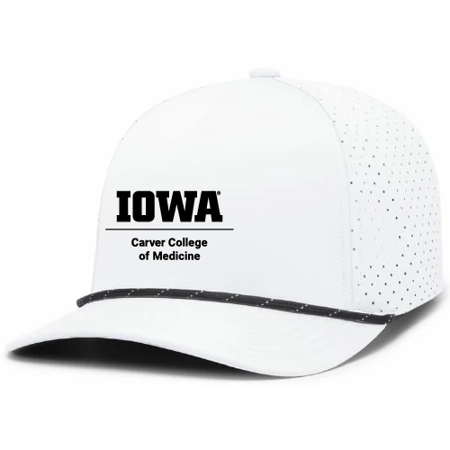 Pacific Headwear Weekender Perforated Snapback Cap -- White / Black / White