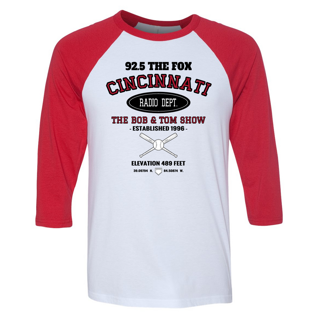 Bella Canvas Unisex 3/4 Sleeve Baseball T-Shirt -- White/ Red