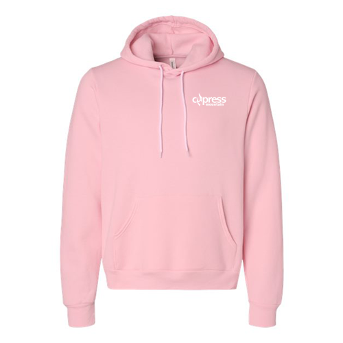 Cypress Mountain Logo 2 White Ink -- Pullover Hooded Sweatshirt Pink