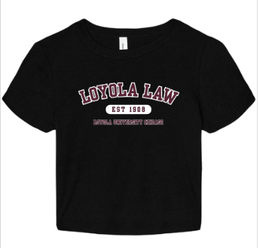 Loyola Law Baby Tee -- Solid Black Blend