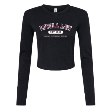 Loyola Law Long sleeve Baby Tee -- Solid Black Blend