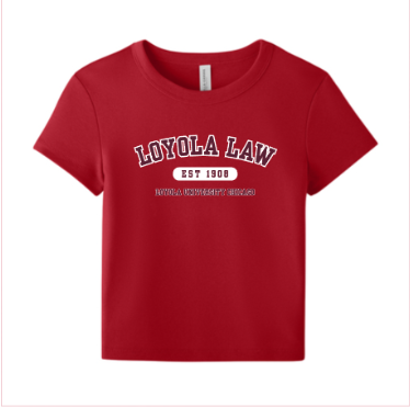 Loyola Law Baby Tee -- Solid Red Blend