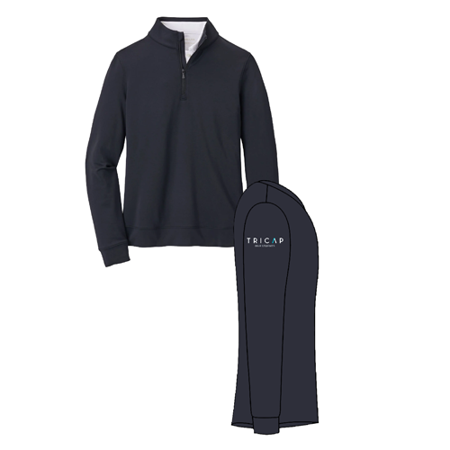 Ladies Peter Millar Perth Performance Quarter-Zip -- Navy