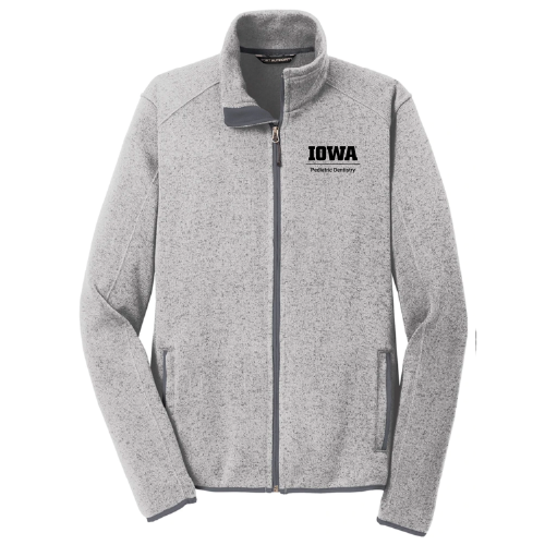 Embroidered Port Authority Sweater Fleece Jacket -- Grey Heather