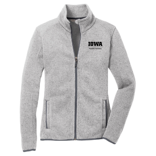 Embroidered Port Authority Ladies Sweater Fleece Jacket -- Grey Heather