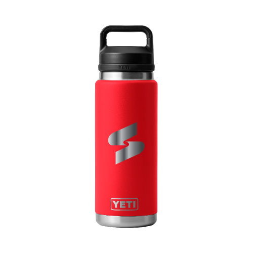 Prime Line YETI Rambler 26 oz. Water Bottle with Chug Cap -- Red-Rescue, Swan