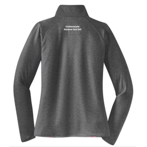 Sport Tek Ladies Sport Wick Stretch Half Zip Pullover -- Charcoal Grey Heather