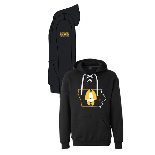 J America Sport Lace Hooded Sweatshirt -- Black