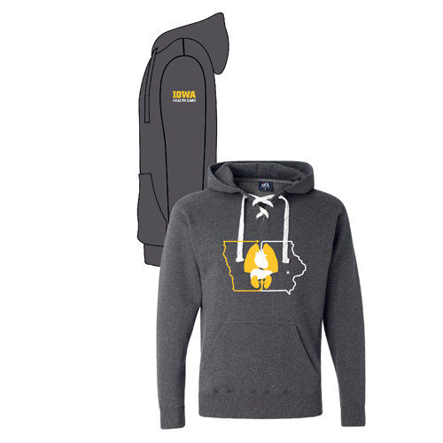 J America Sport Lace Hooded Sweatshirt -- Charcoal Heather