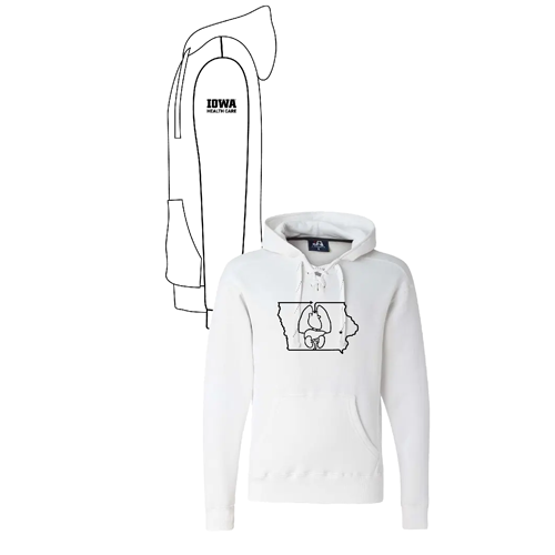 J America Sport Lace Hooded Sweatshirt -- White