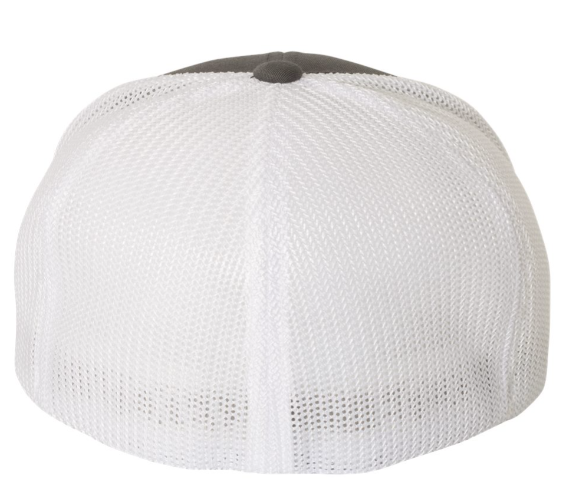 Yupoong Flexfit Trucker Hat -- Charcoal / White