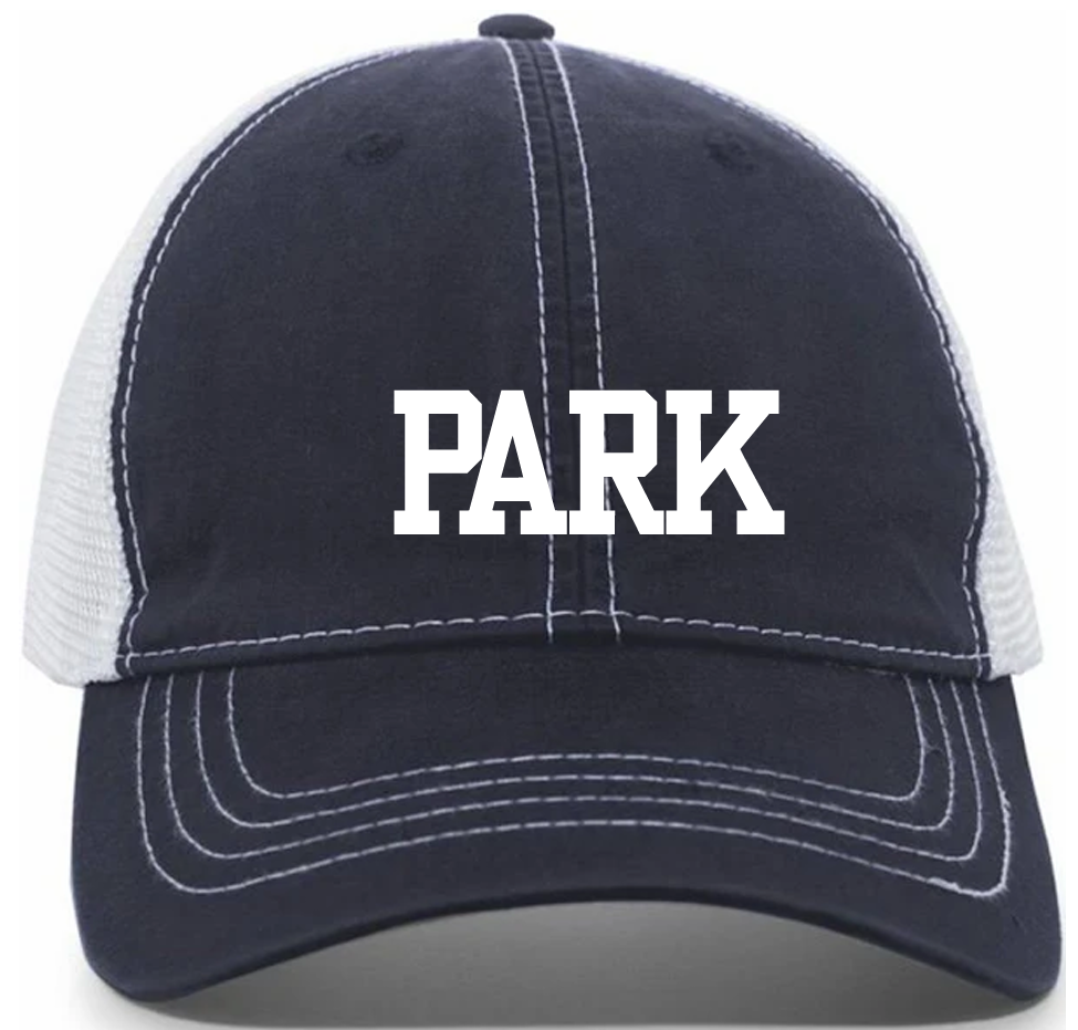 Pacific Headwear Vintage Trucker Mesh Hat -- Navy / White