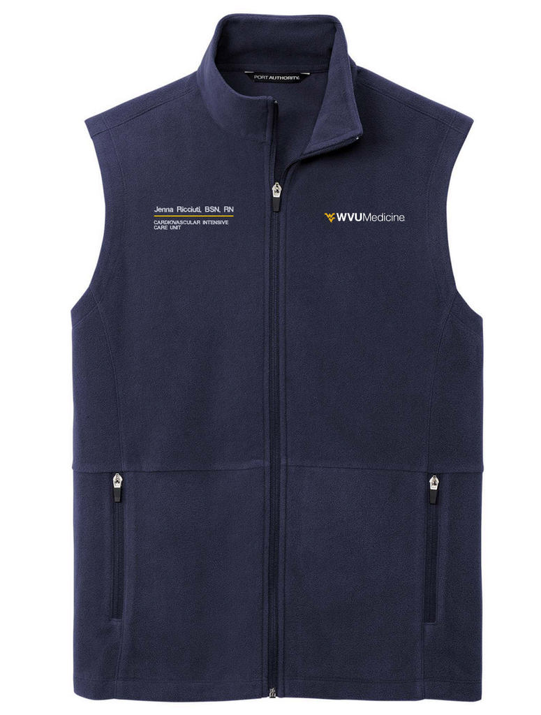 Embroidered Port Authority Accord Microfleece Vest -- Navy