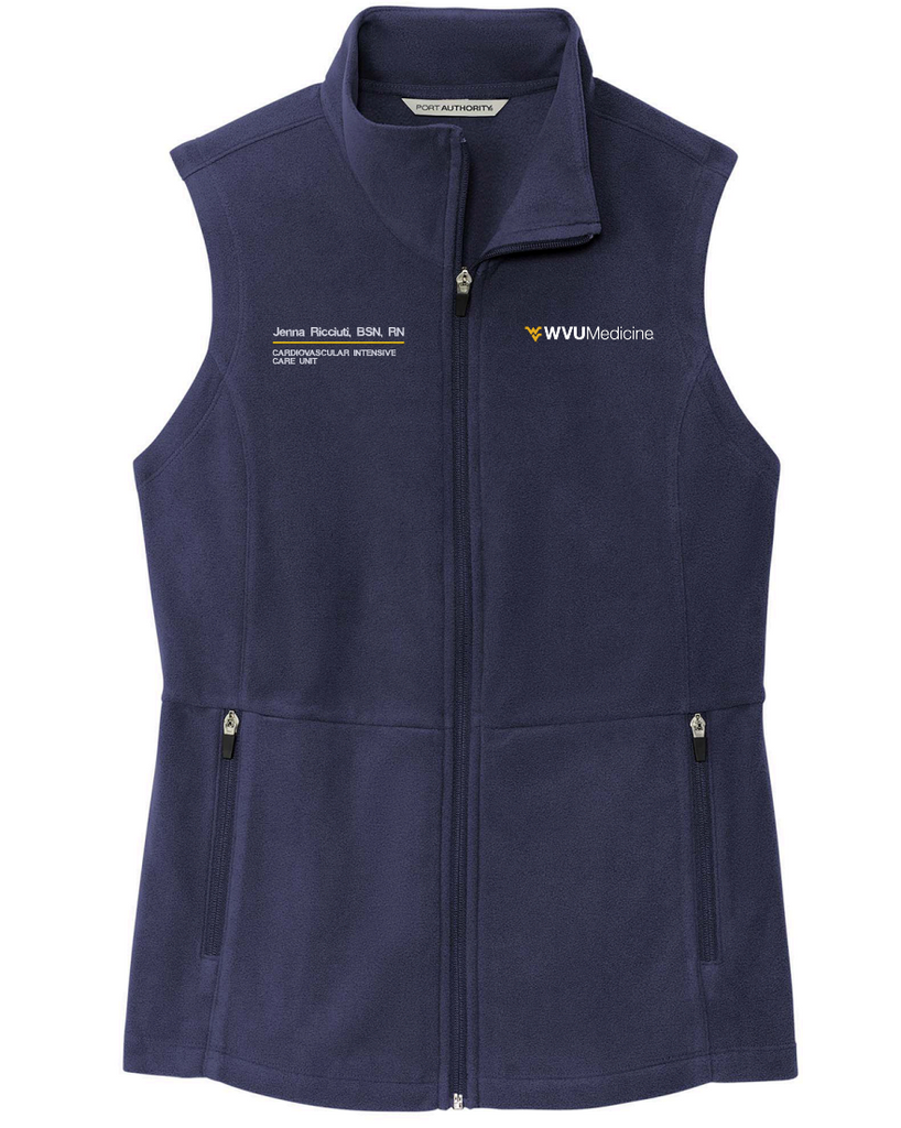 Embroidered Port Authority Ladies Accord Microfleece Vest -- Navy