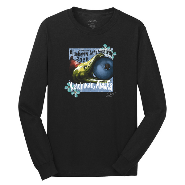 Port and Company Long Sleeve T Shirt -- Jet Black
