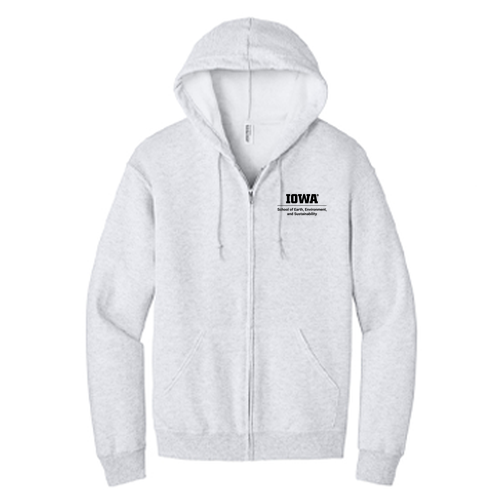 Embroidered Jerzees Full Zip Hooded Sweatshirt -- Ash