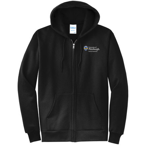 Port and Company Classic Full Zip Hooded Sweatshirt -- Jet Black