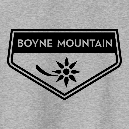 Boyne Mountain Logo 1 Black Ink -- Pullover hooded sweatshirt Athletic Heather