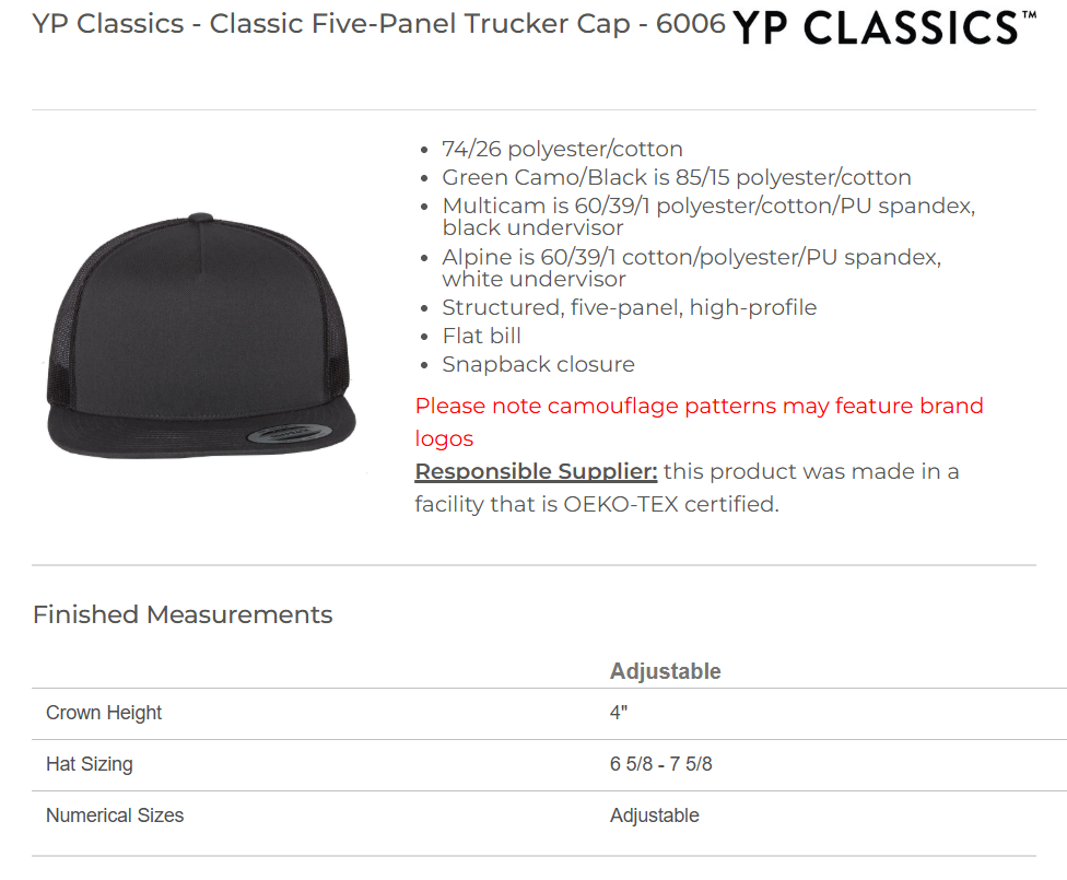 Yupoong 5 Panel Classic Trucker Hat -- Red/ White/ Red