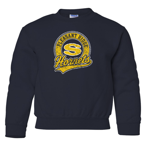 Youth Gildan Heavy Blend Crewneck Neck Sweatshirt -- Navy