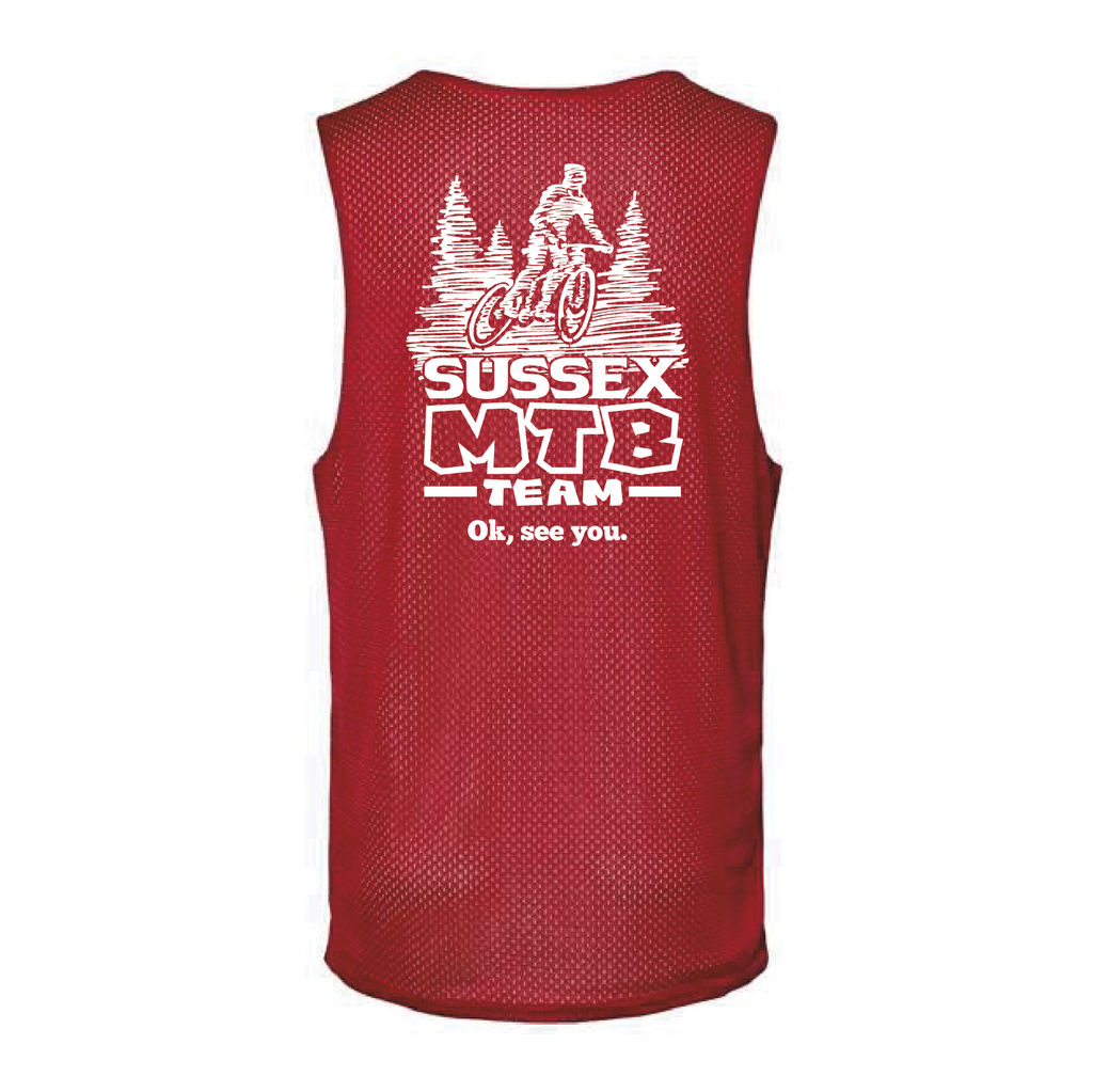 Badger Mesh Reversible Tank Top -- Red / White