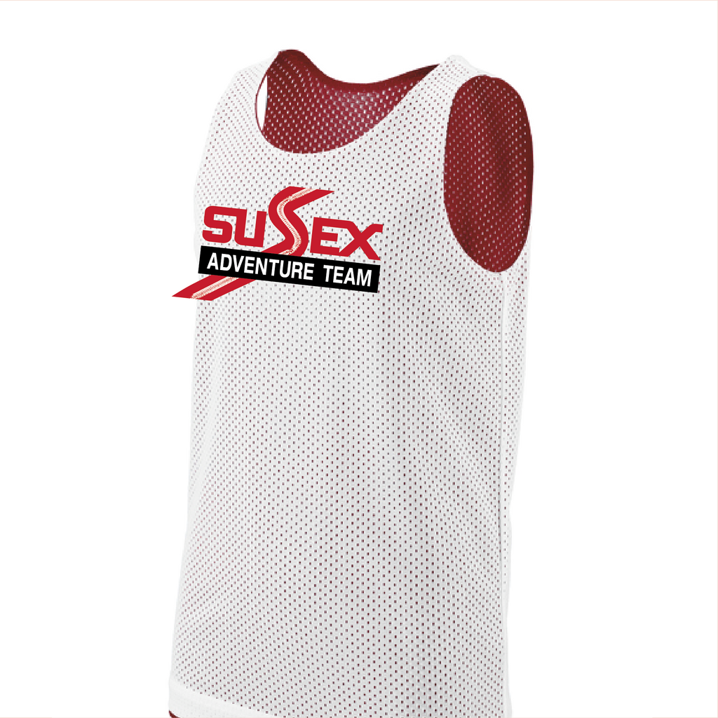 Badger Mesh Reversible Tank Top -- Red / White