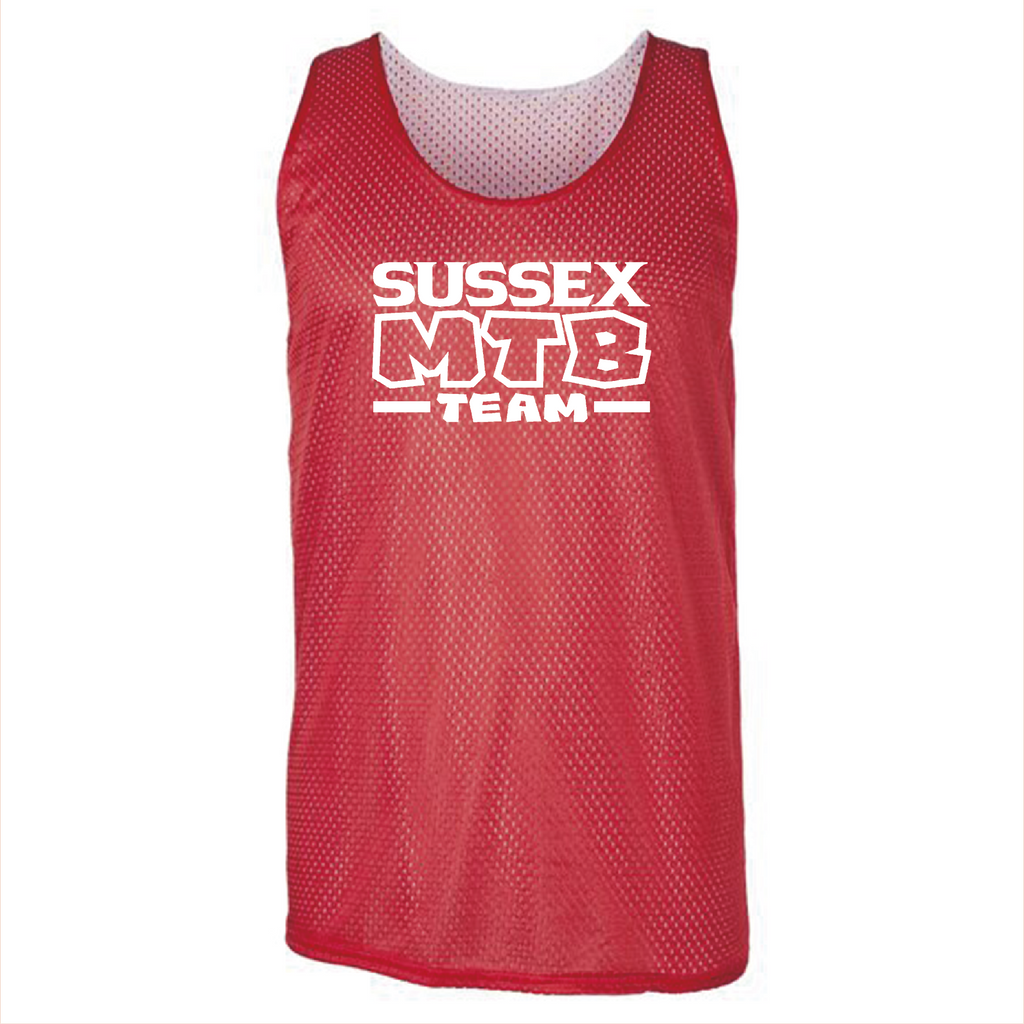 Badger Mesh Reversible Tank Top -- Red / White