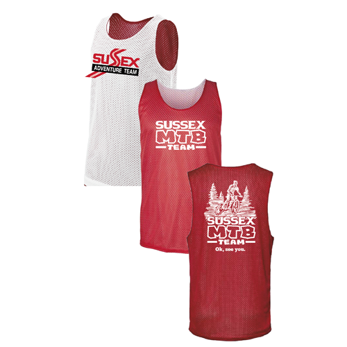 Badger Mesh Reversible Tank Top -- Red / White