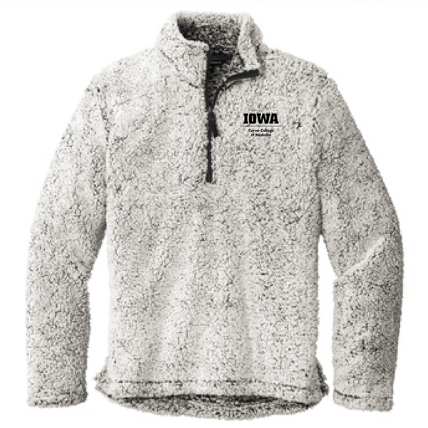 Embroidered Left Chest Logo Port Authority Cozy Quarter-Zip Fleece -- Grey Heather