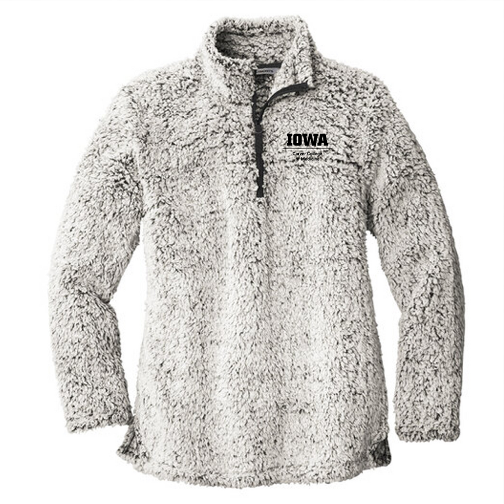 Embroidered Left Chest Logo Port Authority Ladies Cozy 1/4-Zip Fleece -- Grey Heather