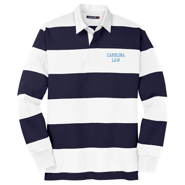 Sport-Tek Classic Long Sleeve Rugby Polo -- True Navy/ White