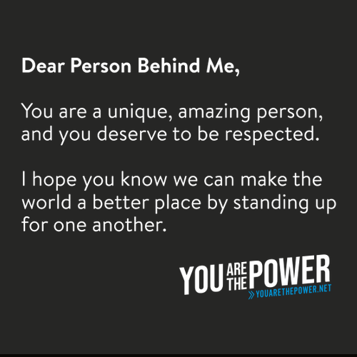 Dear Person Behind Me Long Sleeve Tee -- Black