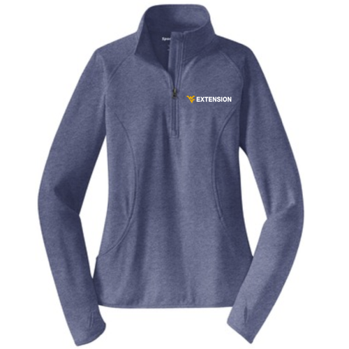 Extension Sport Tek Ladies Sport Wick Stretch Half Zip Pullover -- True Navy Heather