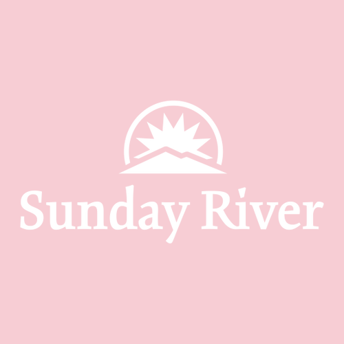 Sunday River Logo 2 White Ink -- Short Sleeve Light Pink