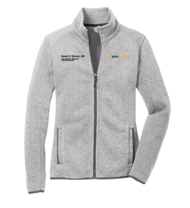 Port Authority Ladies Sweater Fleece Jacket -- Grey Heather