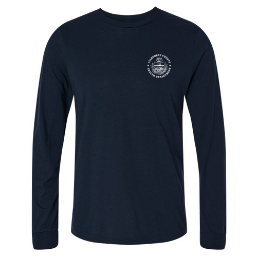 Bella+Canvas Unisex Triblend Long Sleeve Tee -- Navy TriBlend