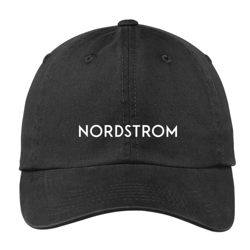 Embroidered Port Authority Garment Washed Hat -- Black