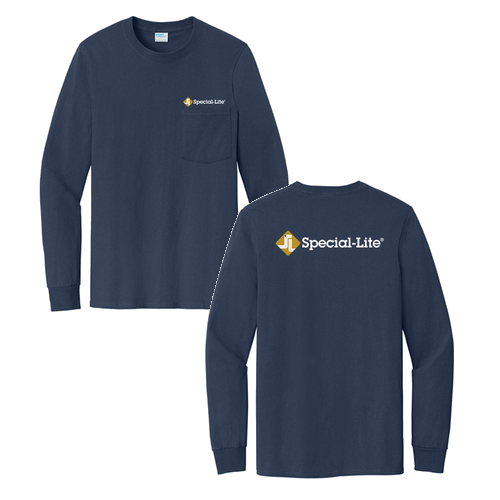 Port & Company Tall Long Sleeve Essential Pocket Tee -- Navy