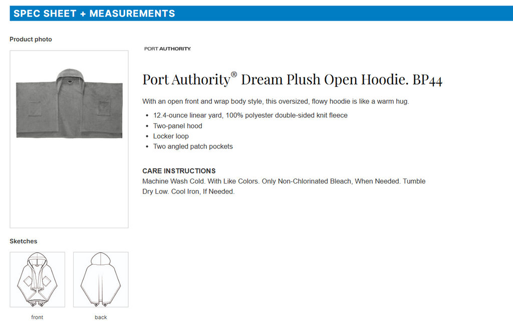 Port Authority Dream Plush Open Hoodie -- River Blue Navy