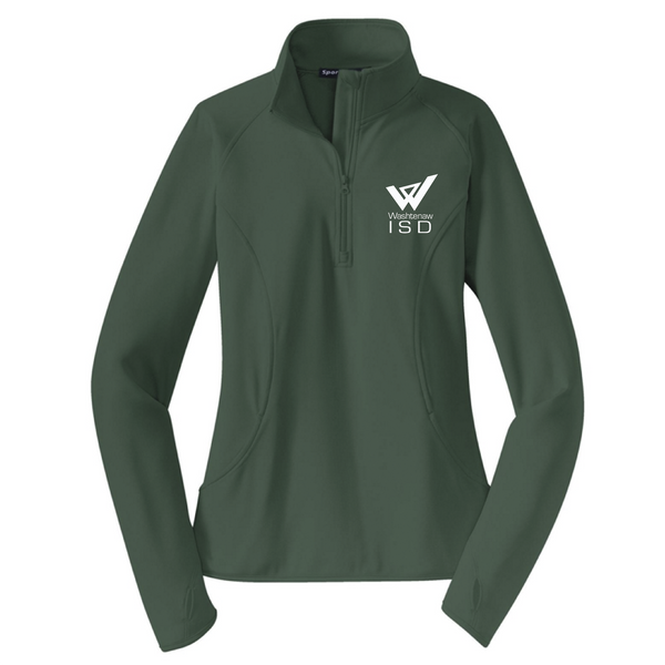 Ladies Sport Tek Sport Wick Stretch Half Zip Pullover -- Forest Green