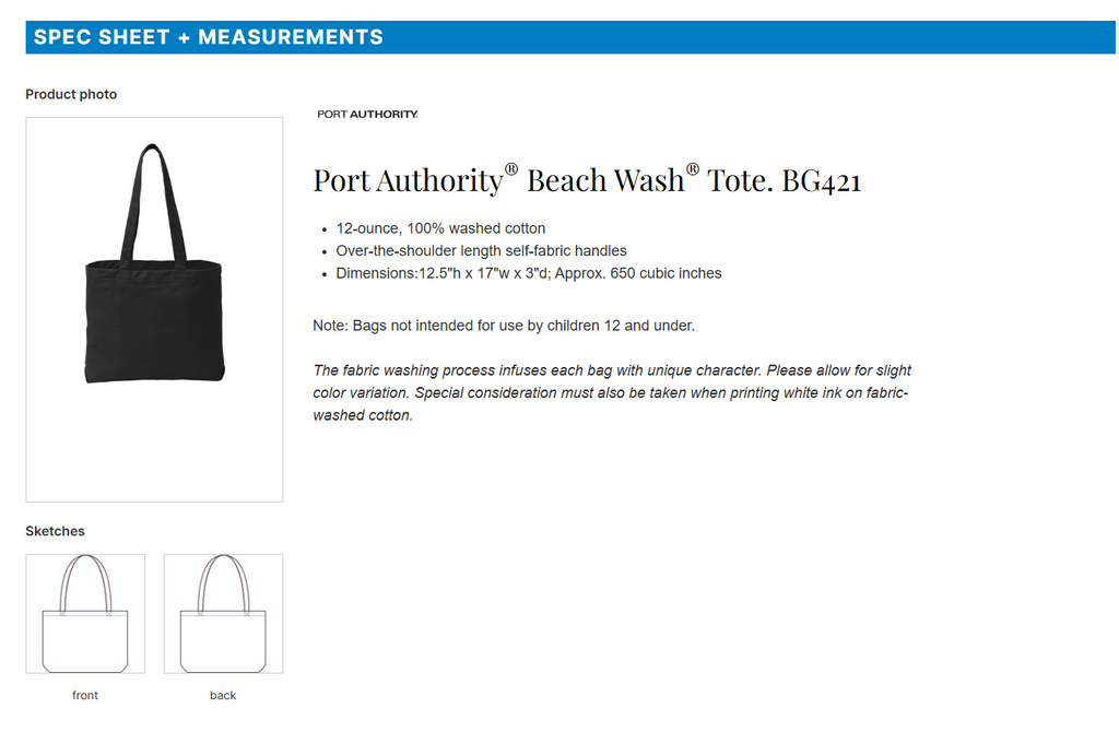 Port Authority Beach Wash Tote -- Denim Blue