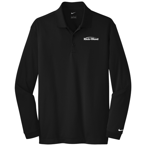 Men's/Unisex Nike Golf TALL Long Sleeve Dri Fit Stretch Tech Polo -- Black