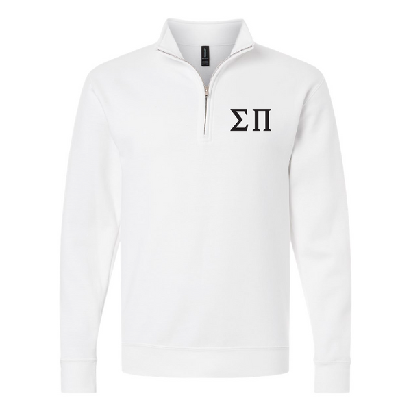 Embroidered Gildan Unisex Heavy Blend Quarter-Zip Sweatshirt -- White