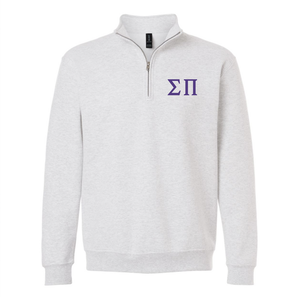 Embroidered Gildan Unisex Heavy Blend Quarter-Zip Sweatshirt -- Ash