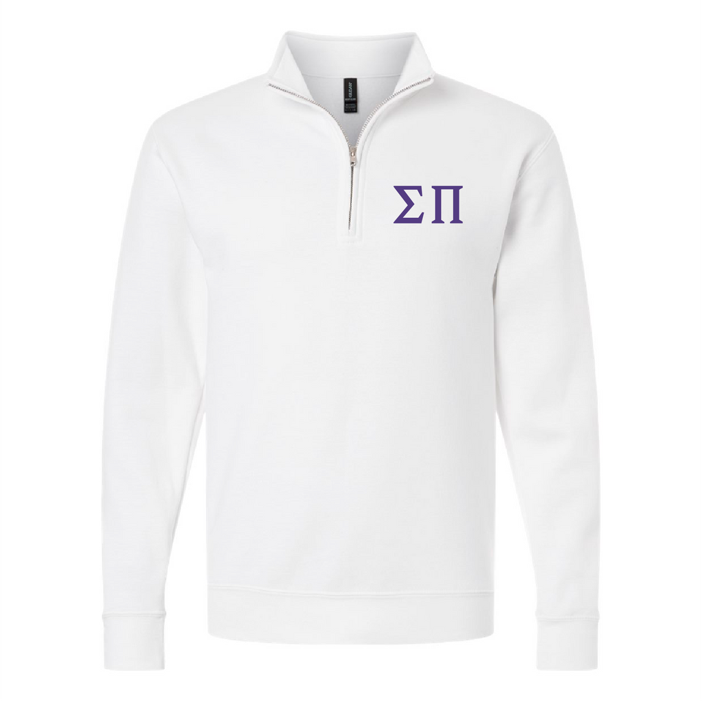 Embroidered Gildan Unisex Heavy Blend Quarter-Zip Sweatshirt -- White