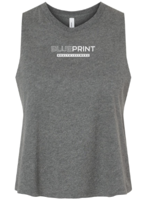 Bella Canvas Ladies Racerback Cropped Tank -- Deep Heather
