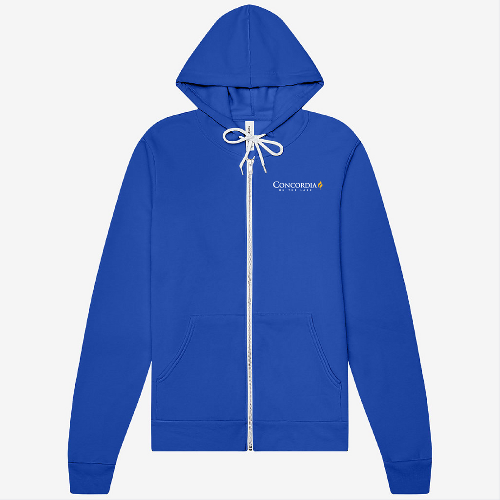 Bella Canvas Unisex Full-Zip Hooded Sweatshirt -- True Royal