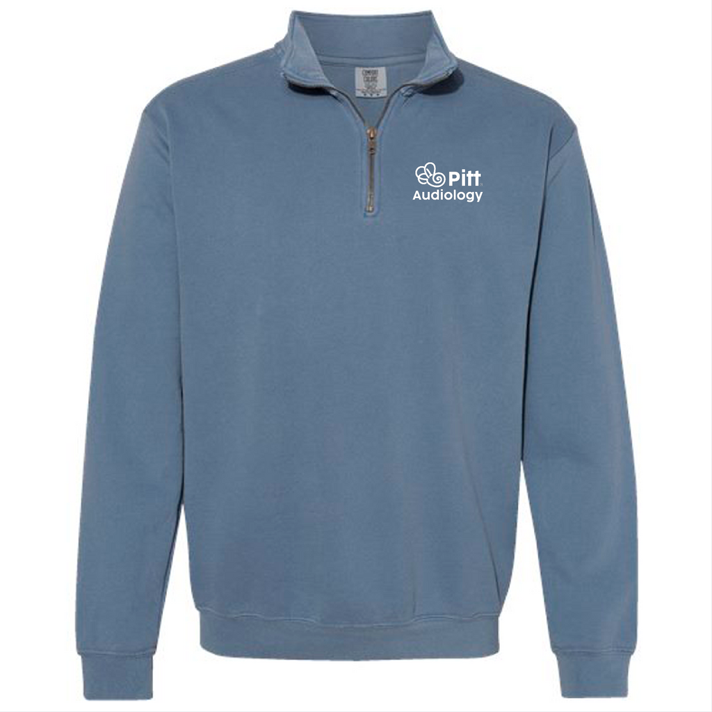 Comfort Colors Unisex Garment-Dyed Quarter-Zip Sweatshirt -- Blue Jean